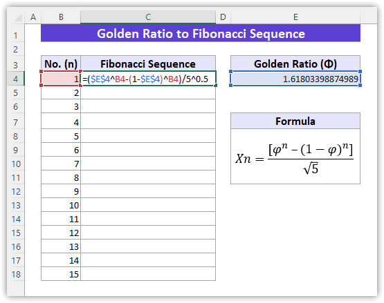 Fibonacci Sequence In Excel Definition Calculation Application