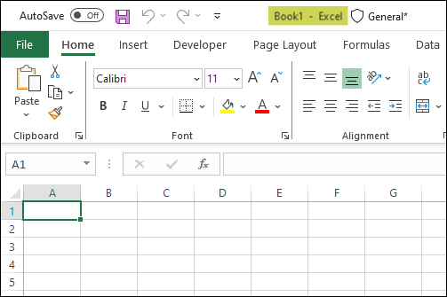 Creating a New workbook in Excel