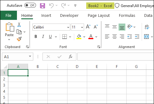 Create a new workbook using the keyboard shortcut