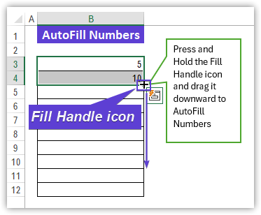 Selection of cells to AutoFill numbers