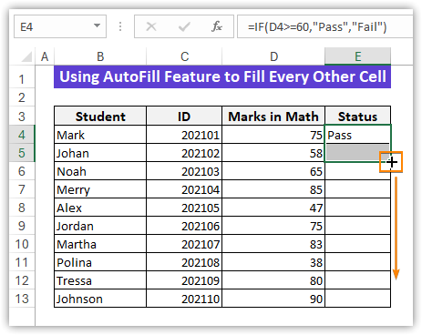 Selection of Cells to use AutoFill feature