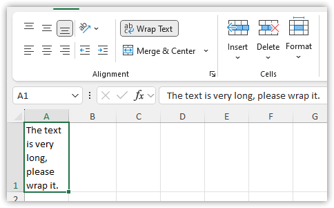 Featured Wrap Text in Excel