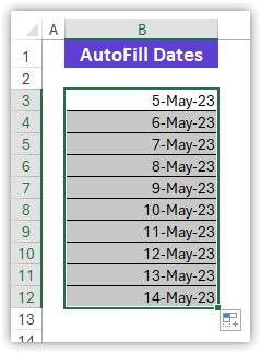 AutoFill Dates in Excel