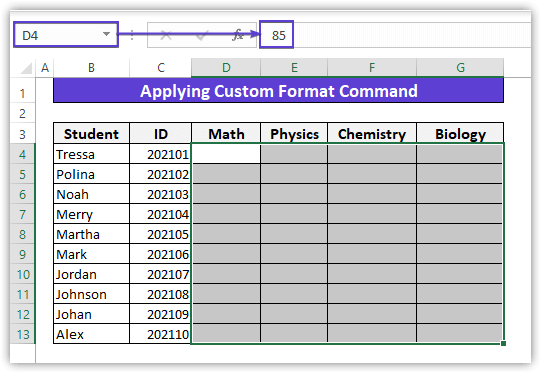 Hiding the data of the cells without hiding columns in Excel