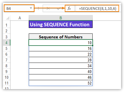 Using SEQUENCE function to create a series or sequence